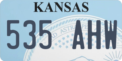 KS license plate 535AHW