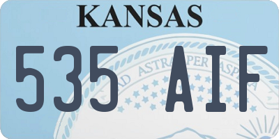 KS license plate 535AIF