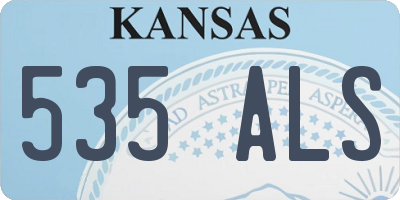 KS license plate 535ALS