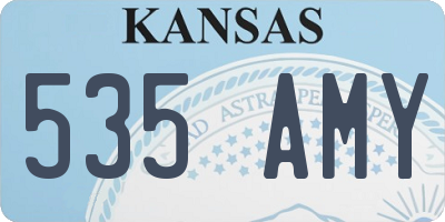 KS license plate 535AMY