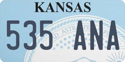 KS license plate 535ANA