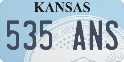 KS license plate 535ANS