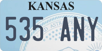 KS license plate 535ANY