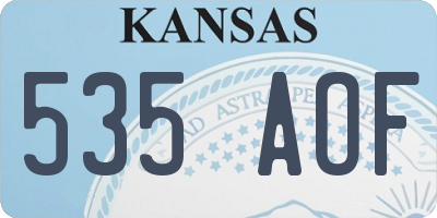 KS license plate 535AOF