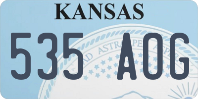 KS license plate 535AOG