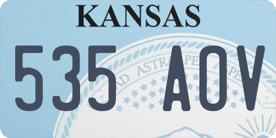 KS license plate 535AOV