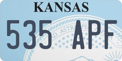 KS license plate 535APF