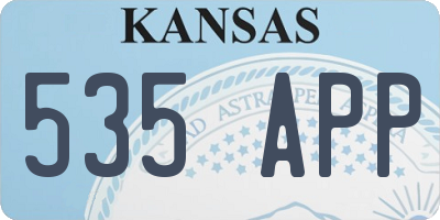 KS license plate 535APP