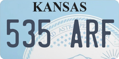 KS license plate 535ARF