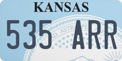 KS license plate 535ARR