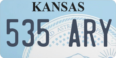 KS license plate 535ARY