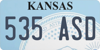 KS license plate 535ASD