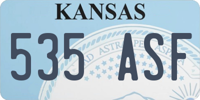 KS license plate 535ASF