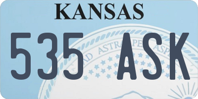KS license plate 535ASK