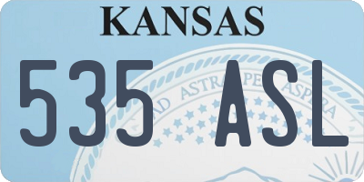 KS license plate 535ASL
