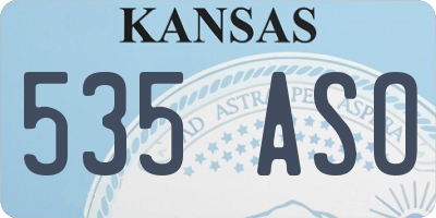 KS license plate 535ASO