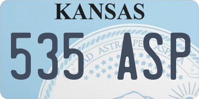 KS license plate 535ASP