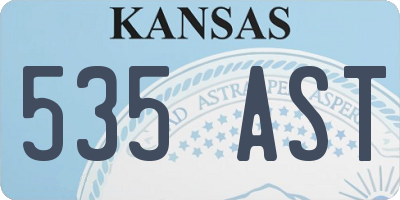 KS license plate 535AST