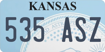 KS license plate 535ASZ