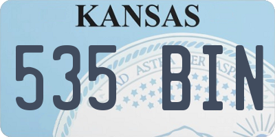 KS license plate 535BIN