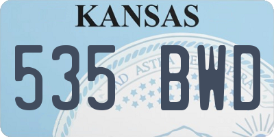 KS license plate 535BWD