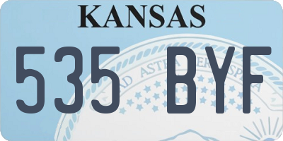 KS license plate 535BYF