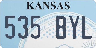 KS license plate 535BYL