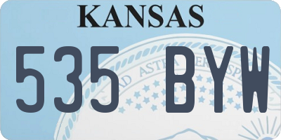 KS license plate 535BYW