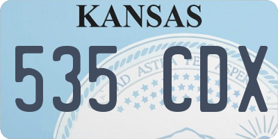 KS license plate 535CDX