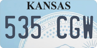 KS license plate 535CGW