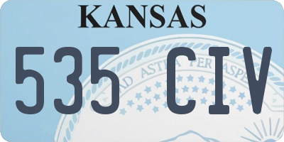 KS license plate 535CIV