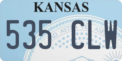 KS license plate 535CLW