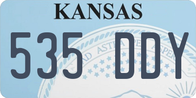 KS license plate 535DDY