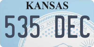 KS license plate 535DEC