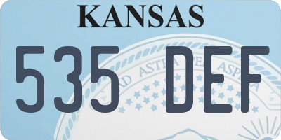 KS license plate 535DEF