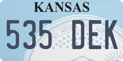 KS license plate 535DEK