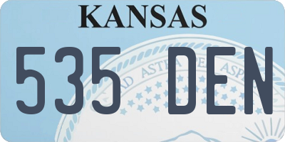KS license plate 535DEN