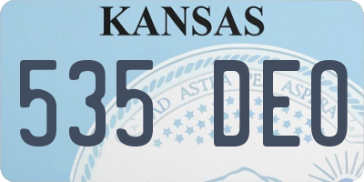 KS license plate 535DEO
