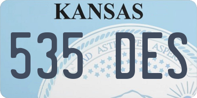 KS license plate 535DES