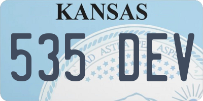 KS license plate 535DEV