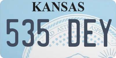 KS license plate 535DEY
