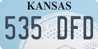 KS license plate 535DFD