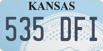 KS license plate 535DFI