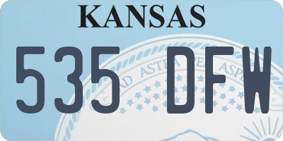 KS license plate 535DFW