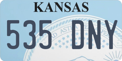 KS license plate 535DNY