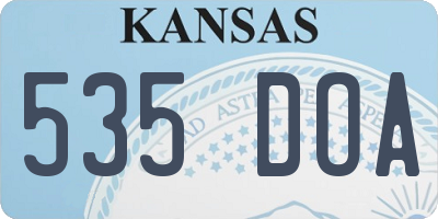 KS license plate 535DOA