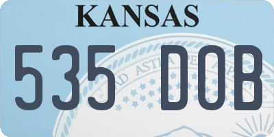 KS license plate 535DOB