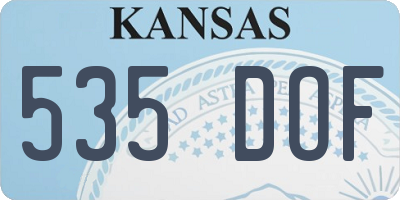 KS license plate 535DOF