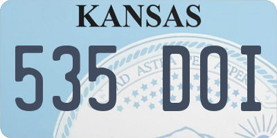 KS license plate 535DOI