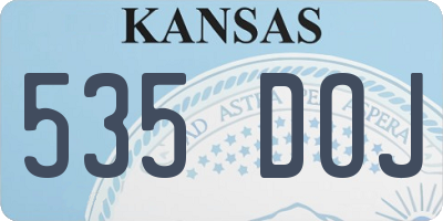 KS license plate 535DOJ
